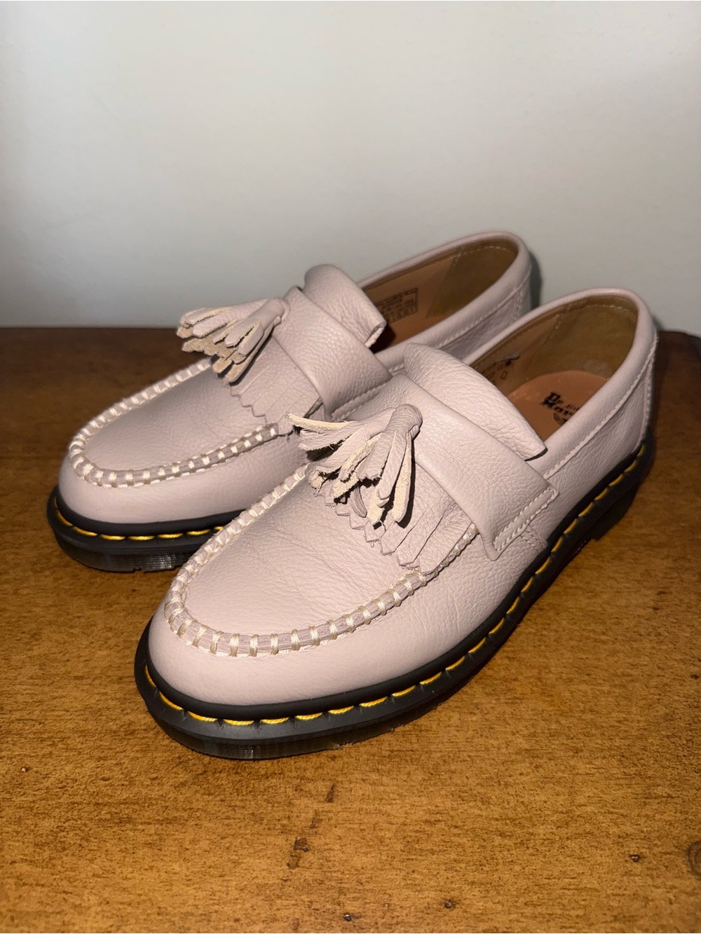 Dr. Martens Adrian Tassel Women Loafers 8 Parchment Beige — Virginia